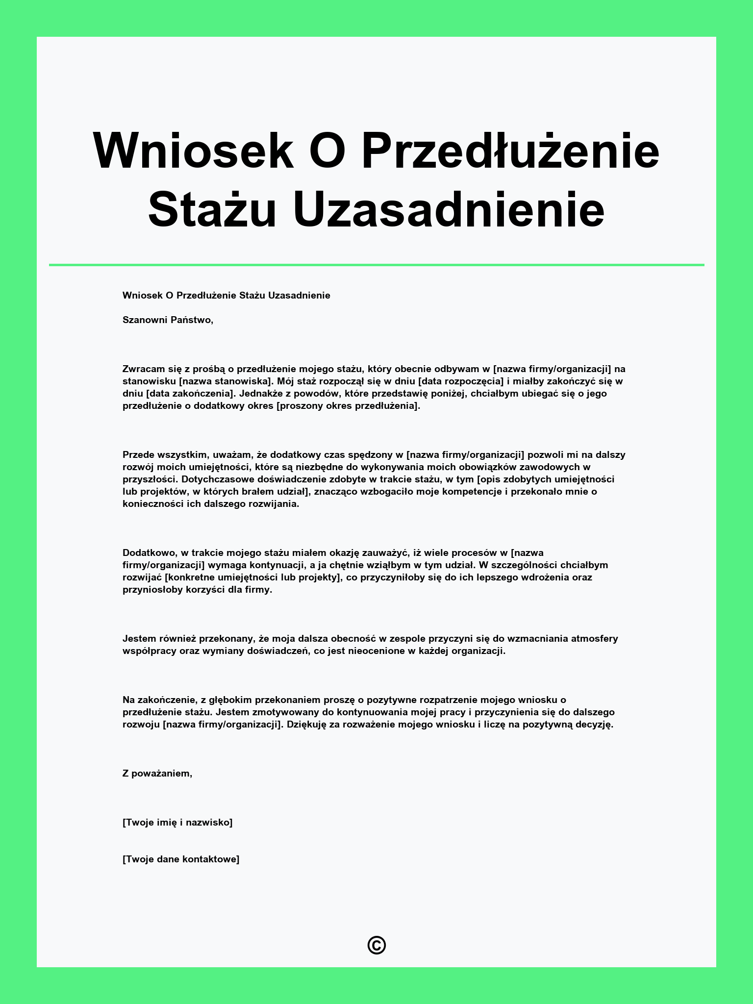 Wniosek O Przedłużenie Stażu Uzasadnienie