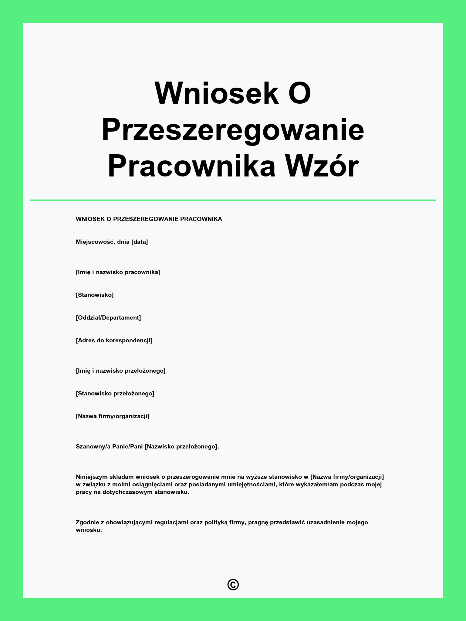 Wniosek O Przeszeregowanie Pracownika Wzór
