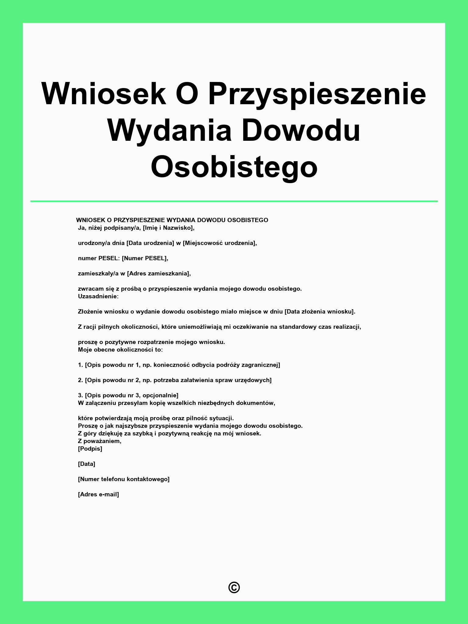 Wniosek O Przyspieszenie Wydania Dowodu Osobistego
