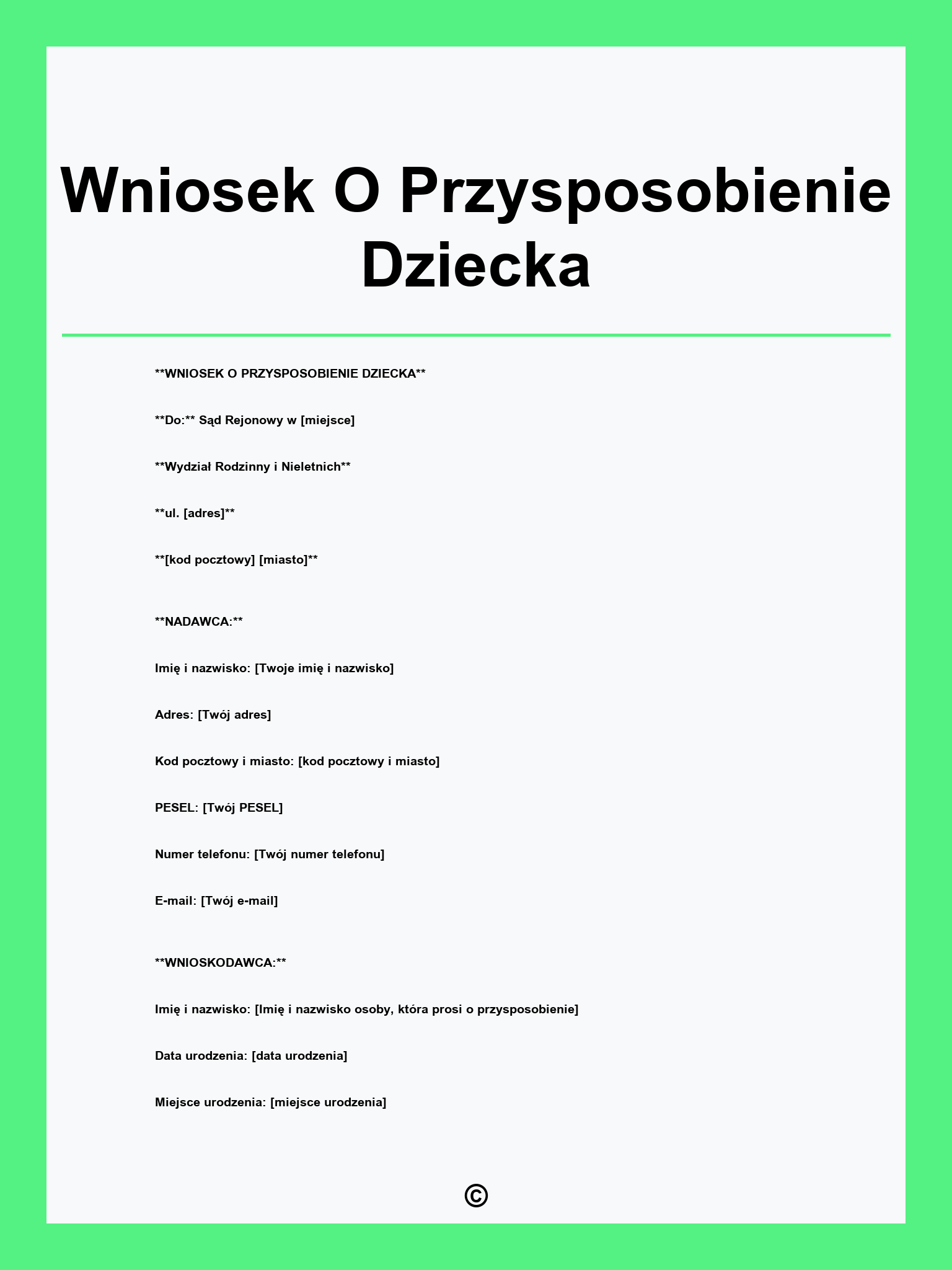 Wniosek O Przysposobienie Dziecka