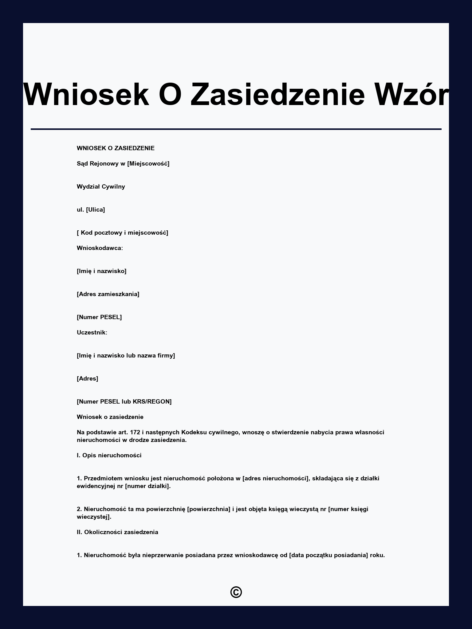 Wniosek O Zasiedzenie Wzór