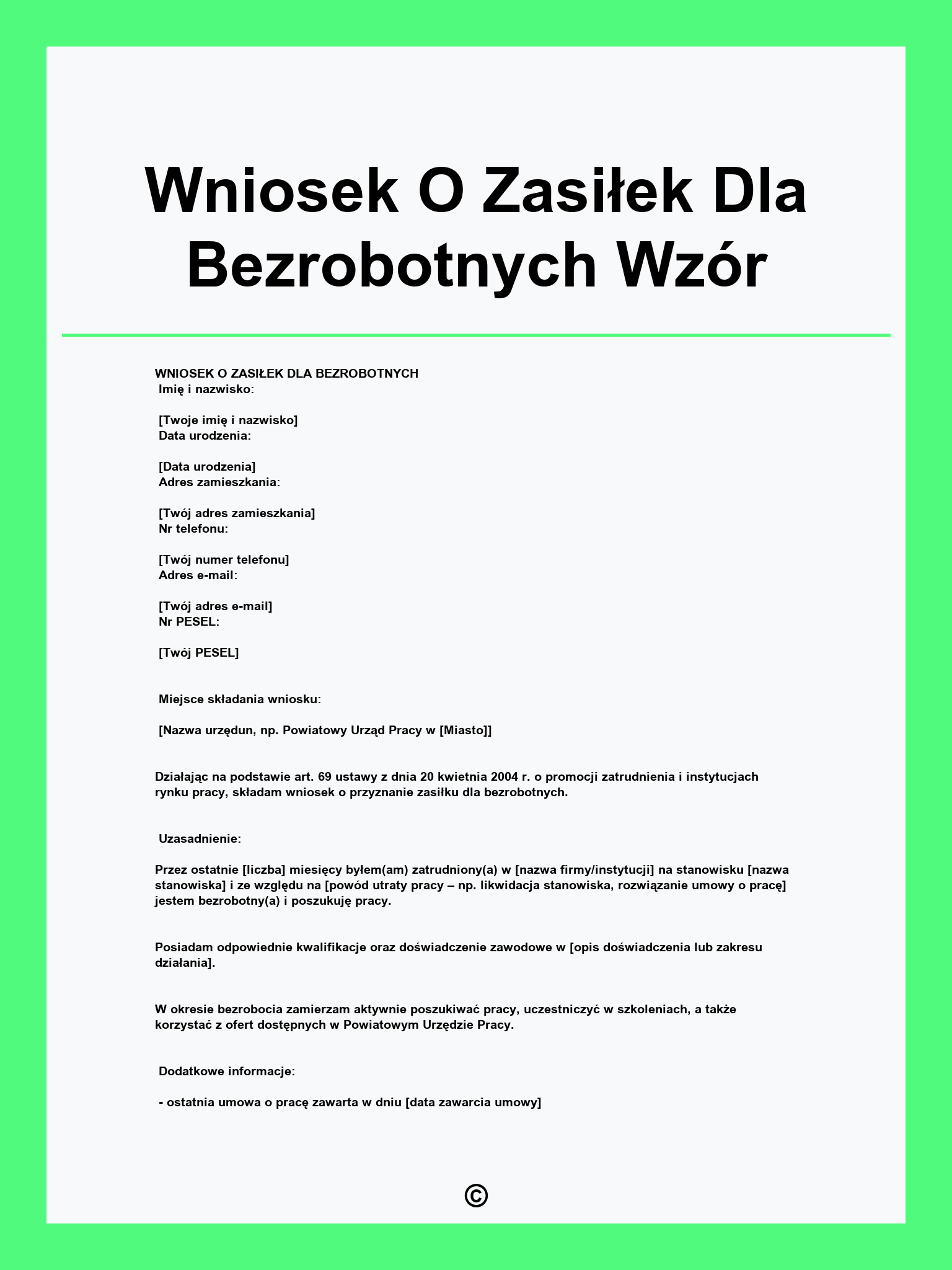 Wniosek O Zasiłek Dla Bezrobotnych Wzór
