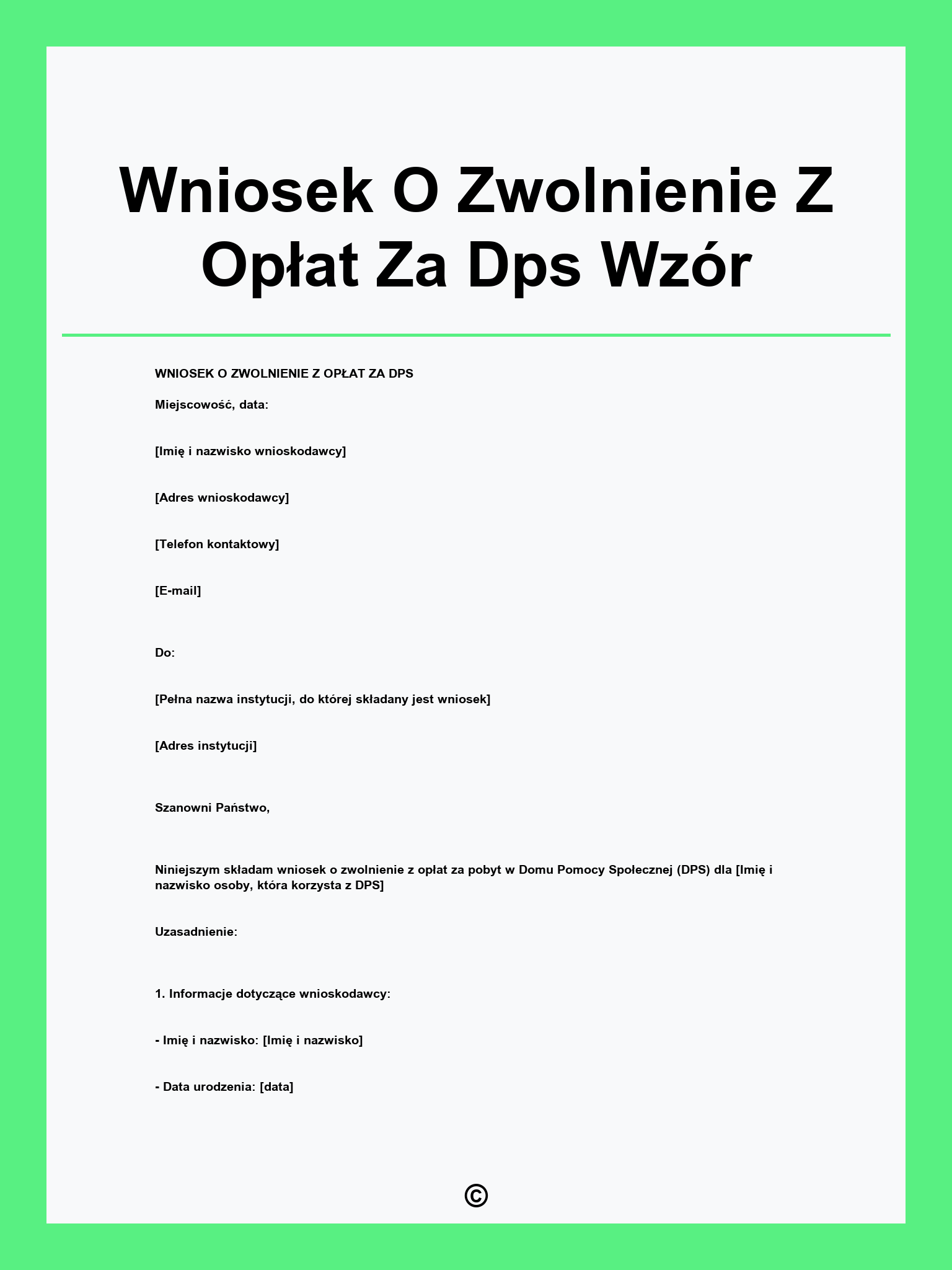Wniosek O Zwolnienie Z Opłat Za Dps Wzór