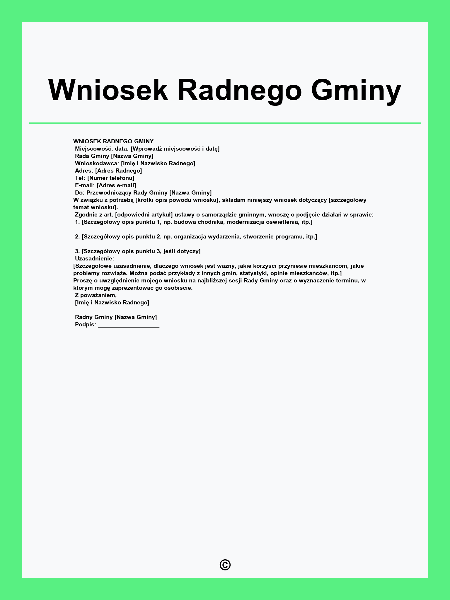 Wniosek Radnego Gminy