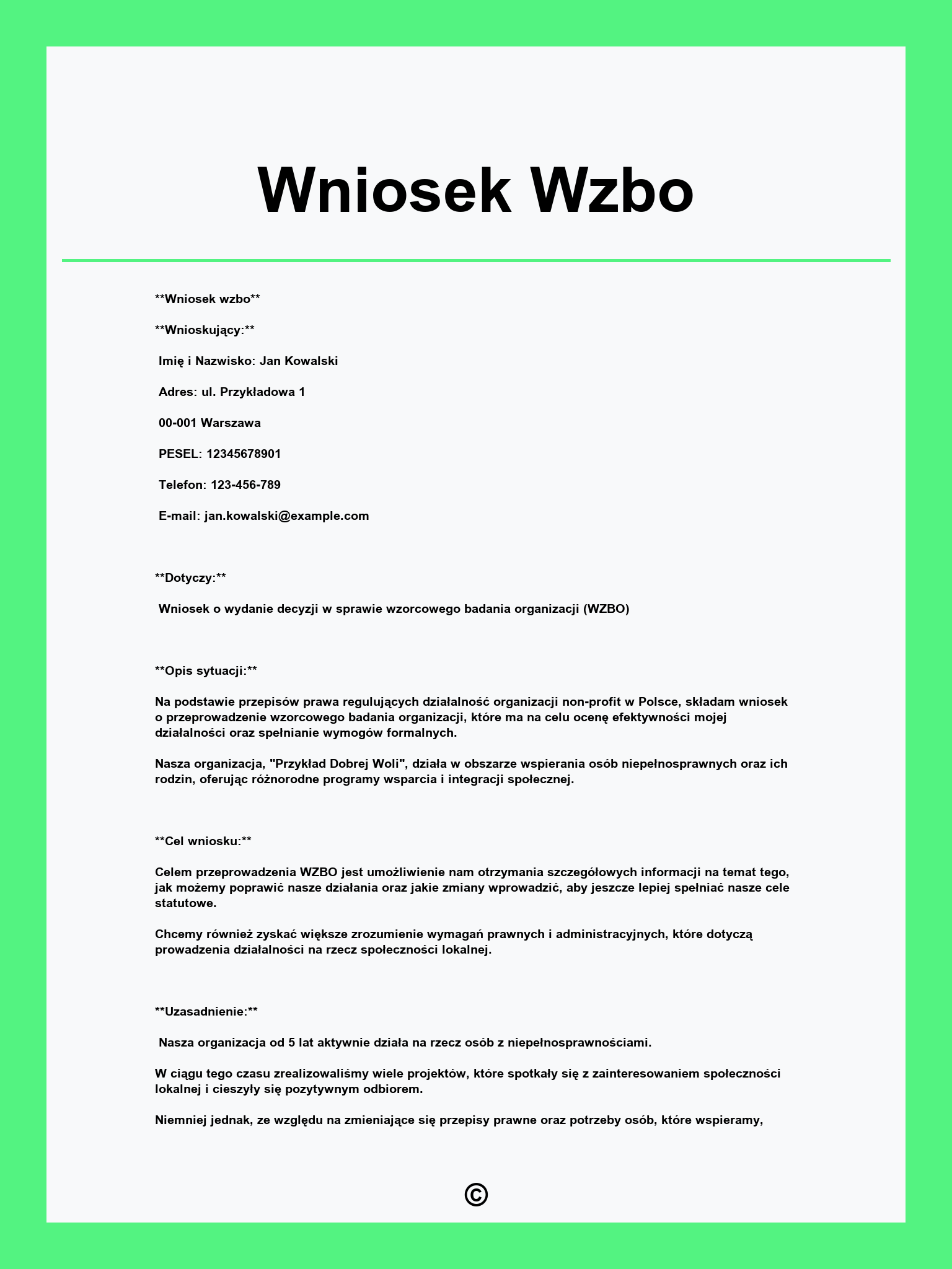 Wniosek Wzbo