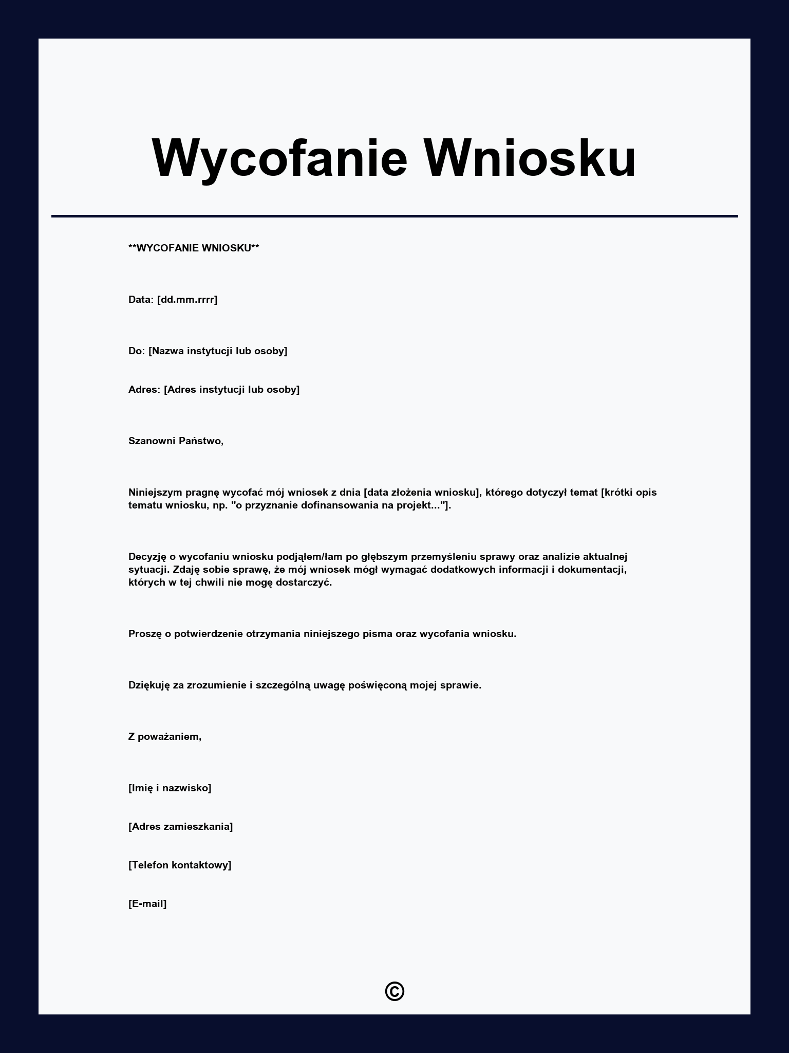 Wycofanie Wniosku